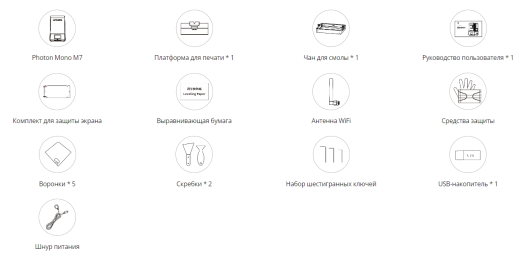 Комплектация Photon Mono M7